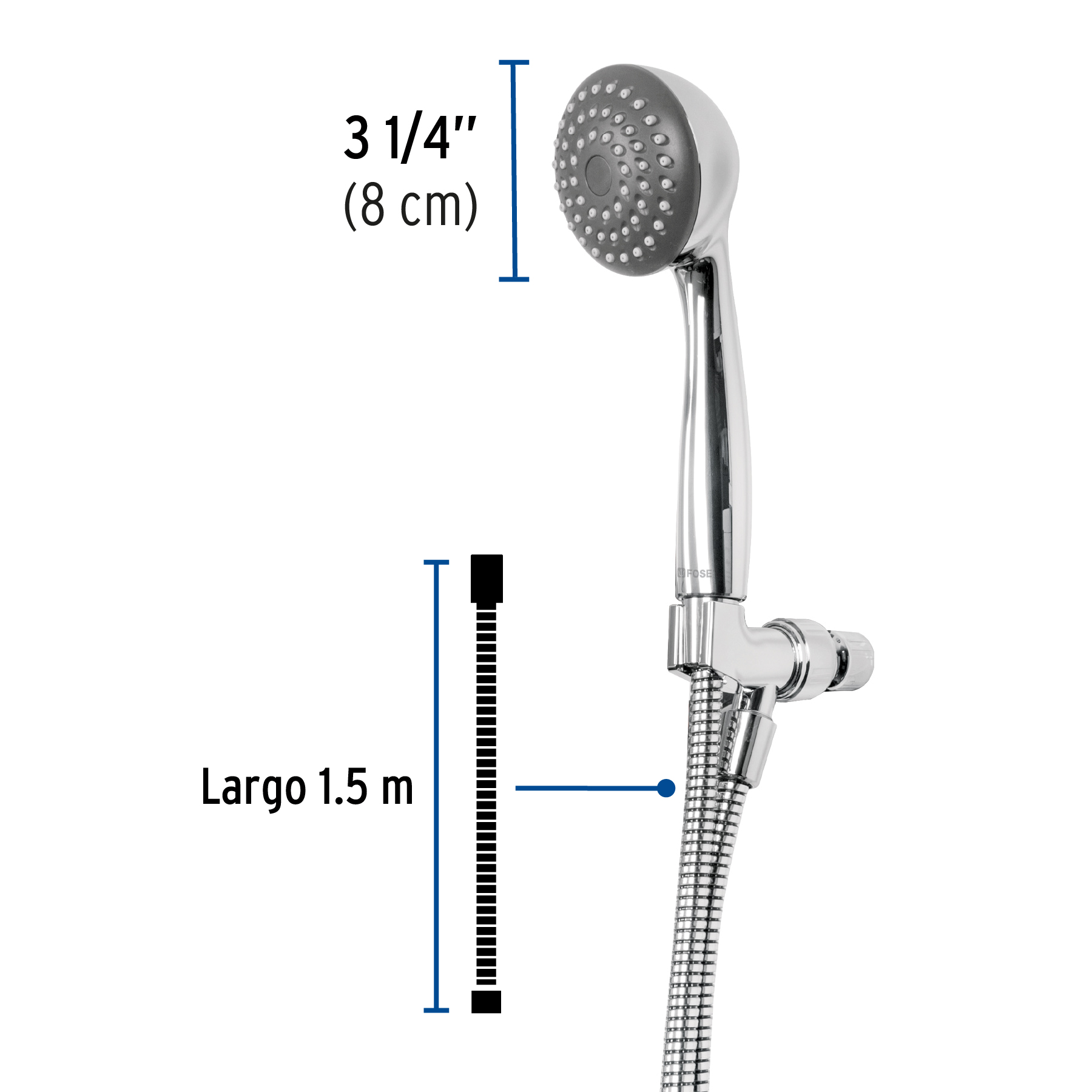 Regadera de teléfono con soporte, 3-1/4"