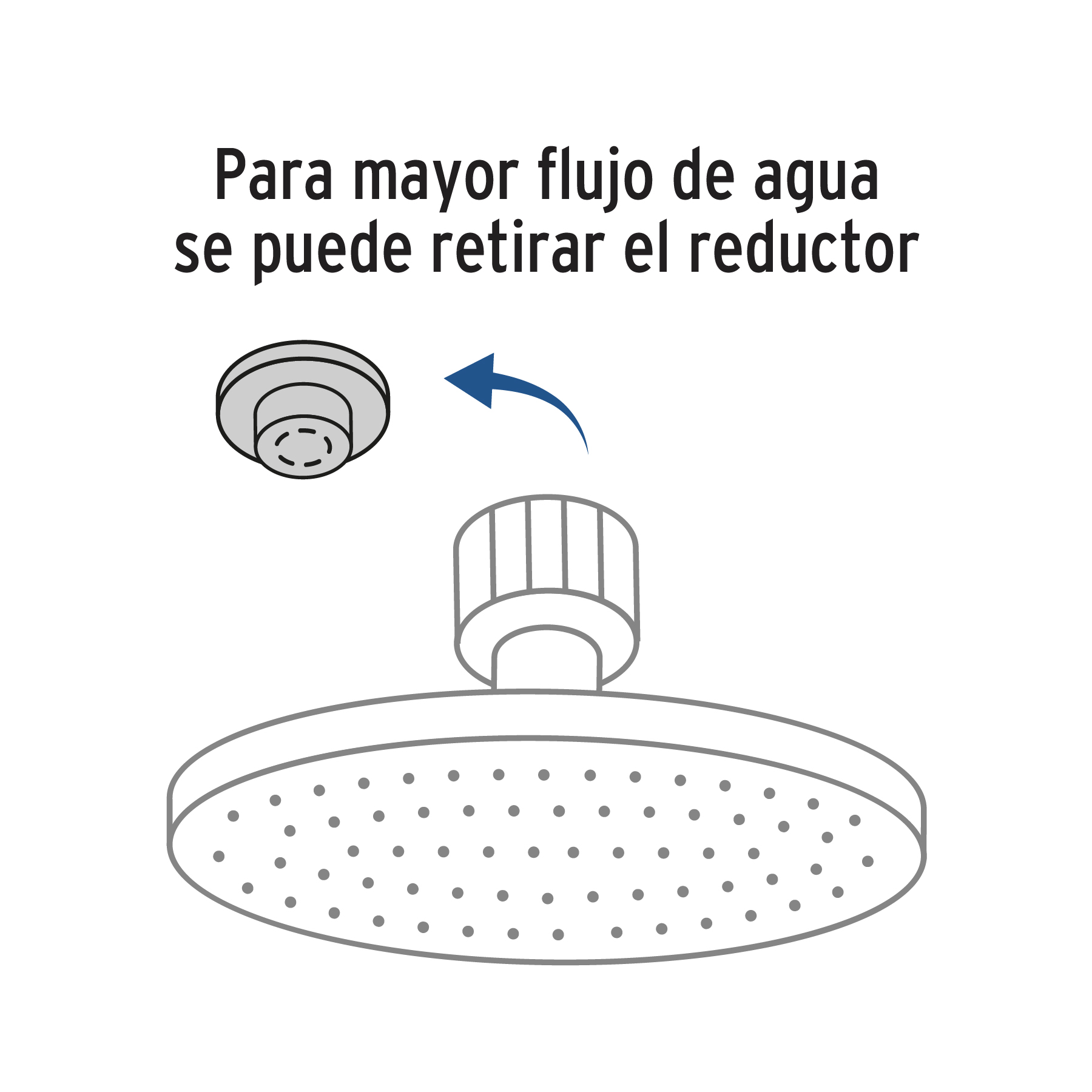 Regadera de latón, 8", con brazo, satinado, Element