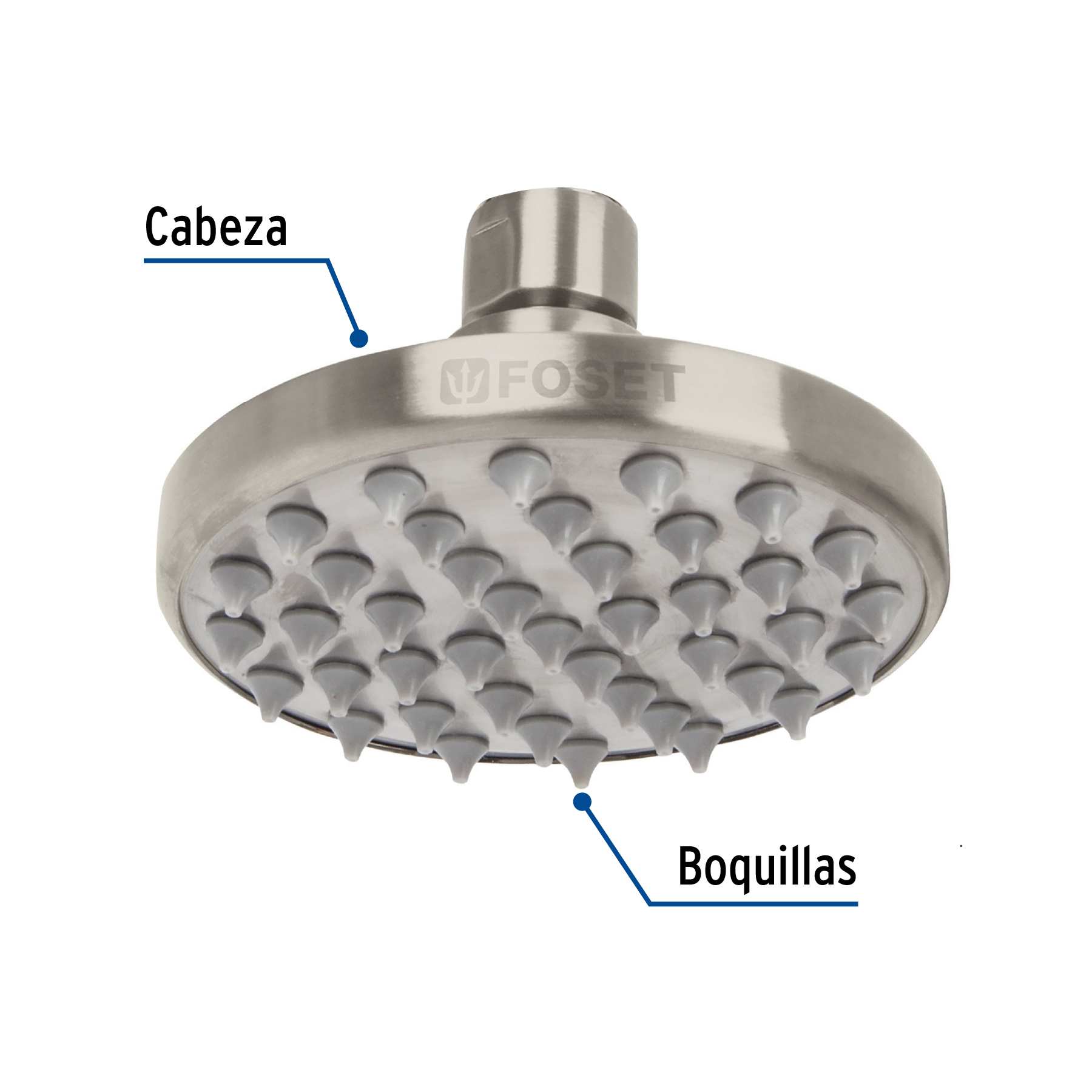 Regadera de latón, 4", sin brazo, satinado, Element