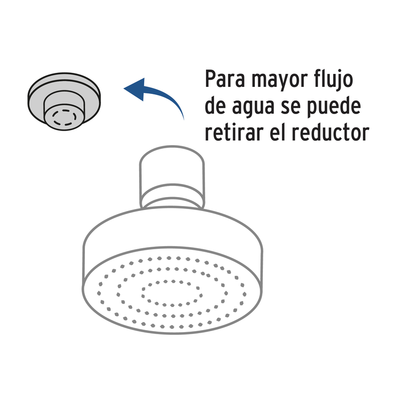 Regadera de latón, 4", con brazo, satinado, Element