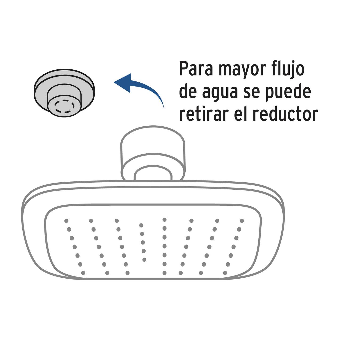 Regadera cuadrada, plástica, 8", con brazo, Aero