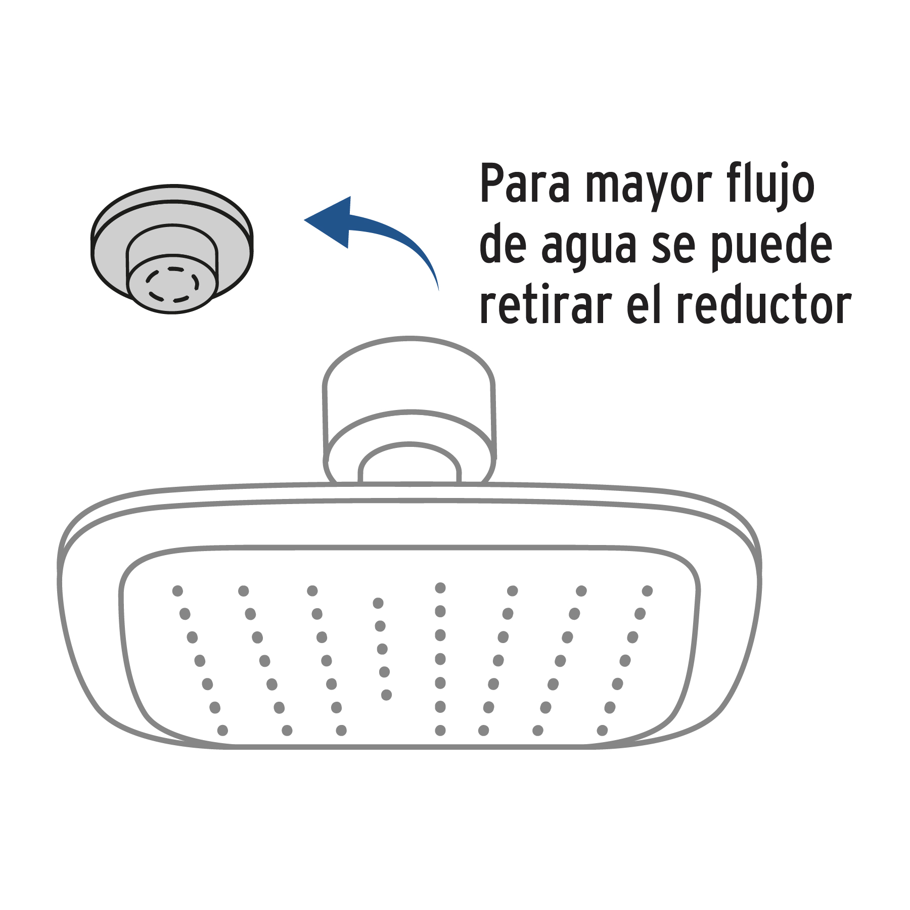 Regadera cuadrada, plástica, 8", con brazo, Aero