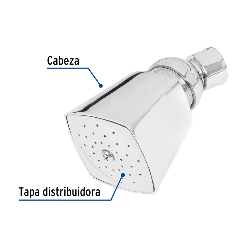 Regadera cuadrada, metálica, sin brazo Aqua