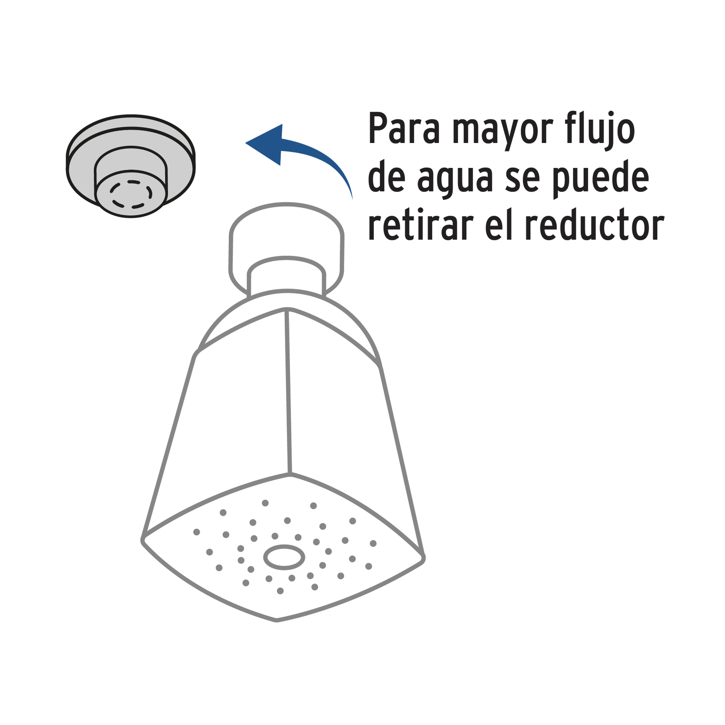 Regadera cuadrada, metálica, sin brazo Aqua