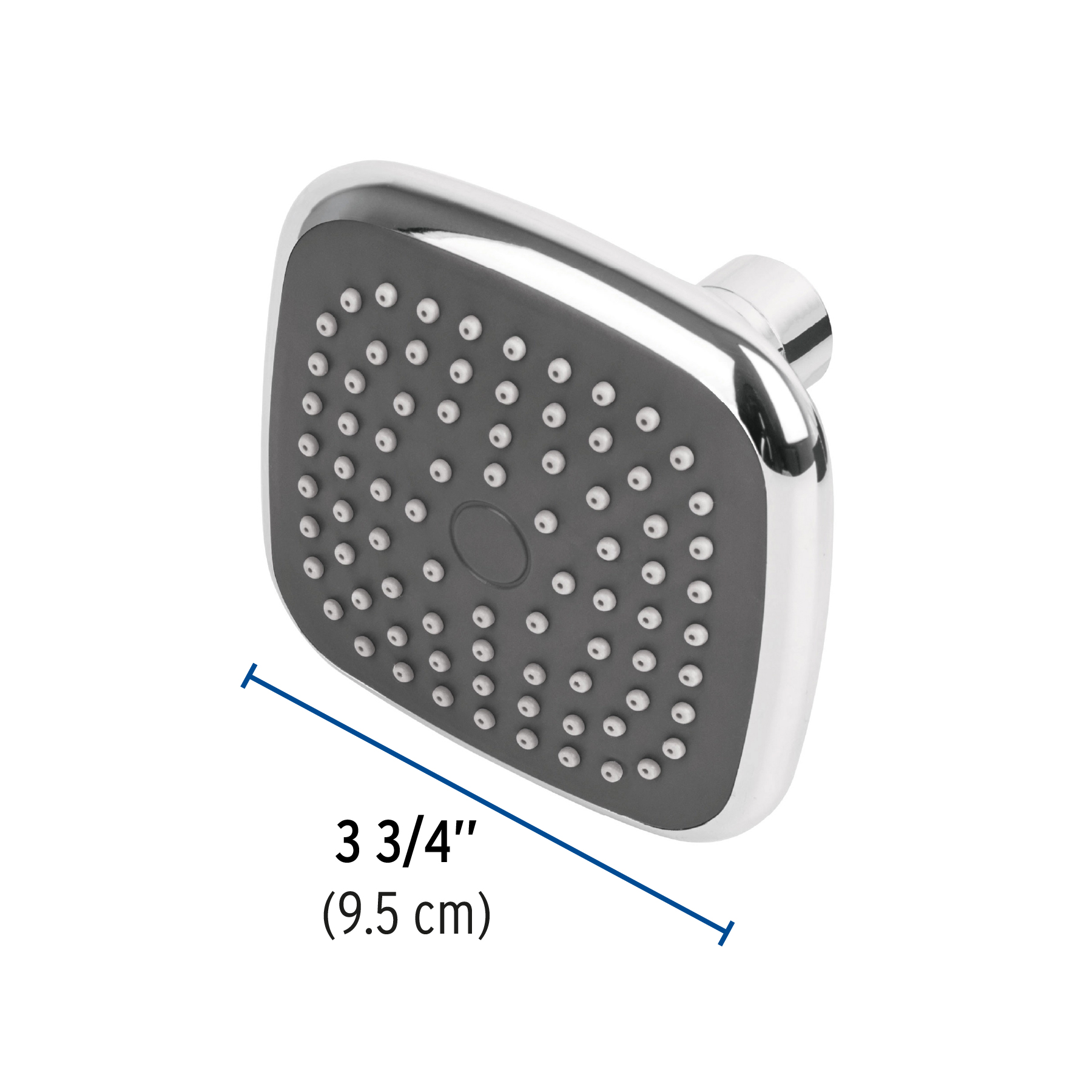 Regadera cuadrada, ABS, 3-3/4", sin brazo, Basic