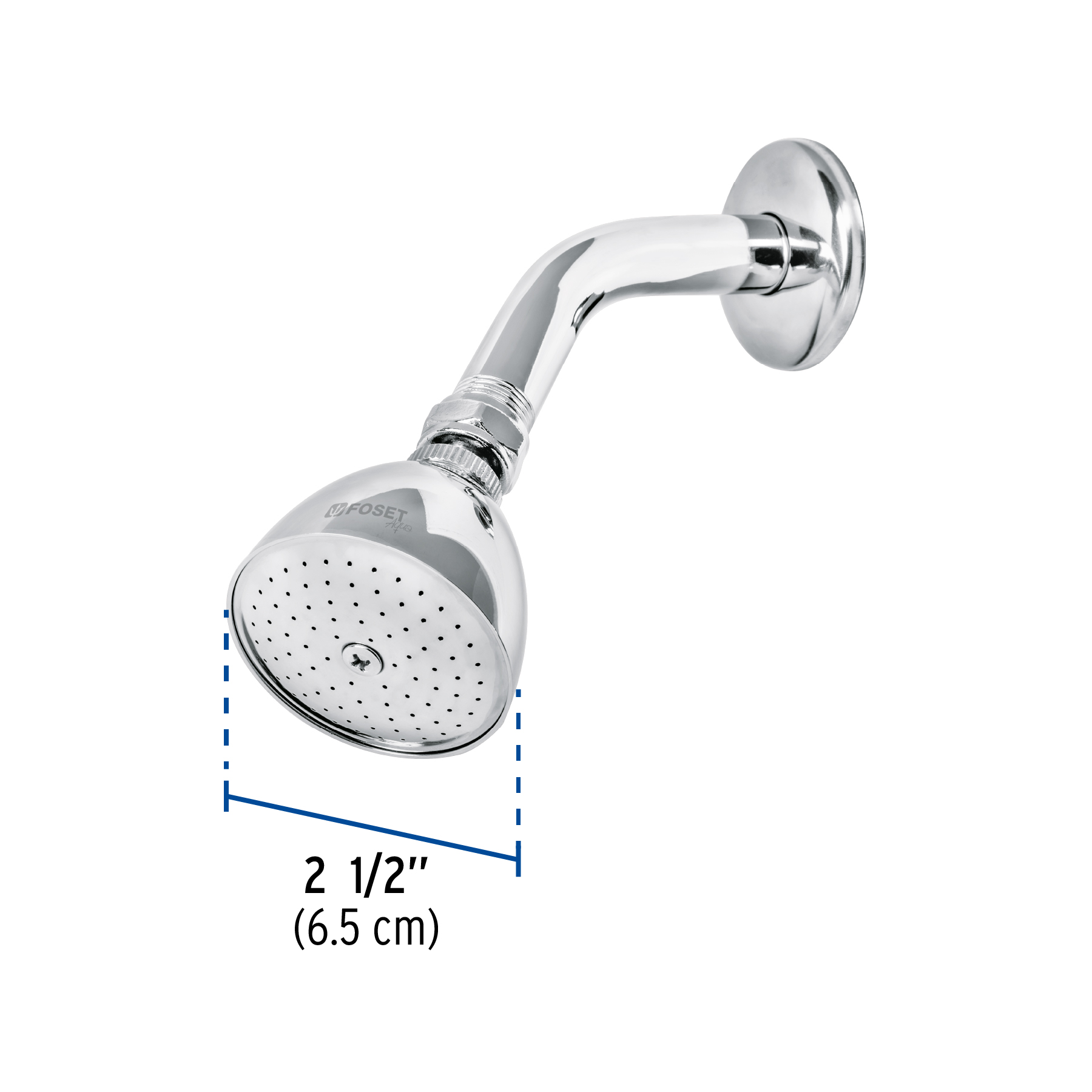 Regadera cónica, 2-1/2" con brazo y chapetón, Aqua