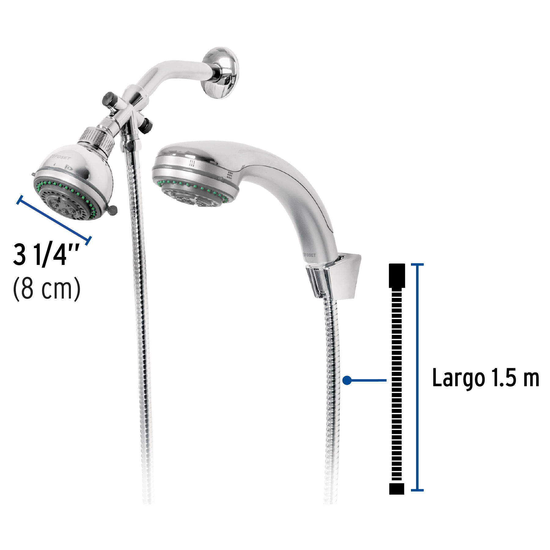 Regadera con extensión tipo teléfono, Aqua