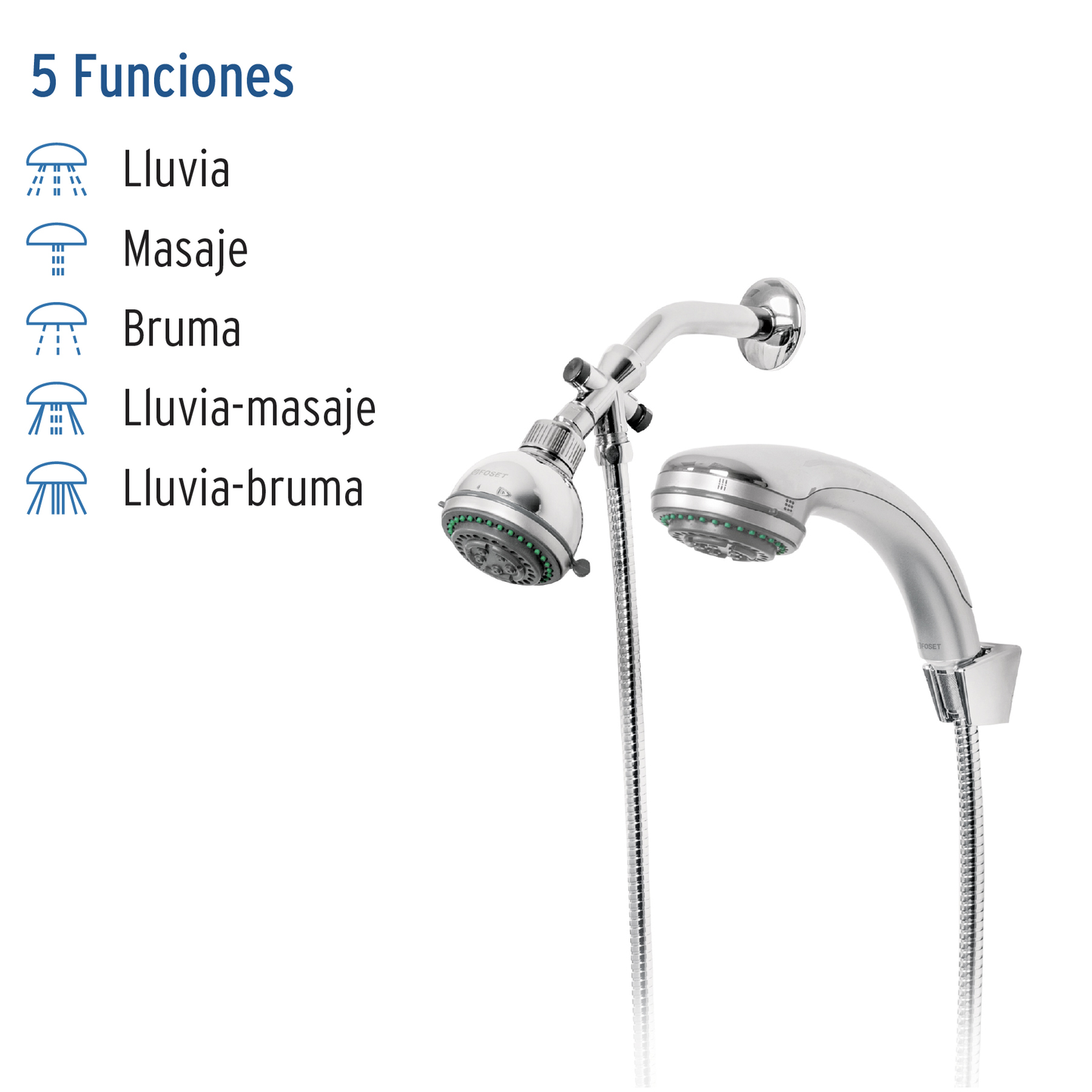 Regadera con extensión tipo teléfono, Aqua