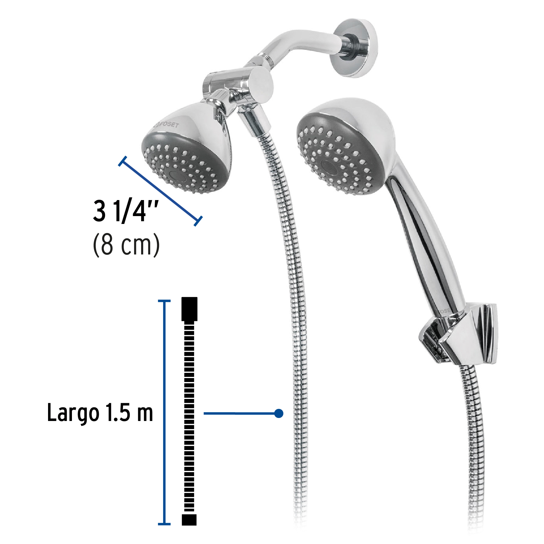 Regadera con extensión tipo teléfono, Aero