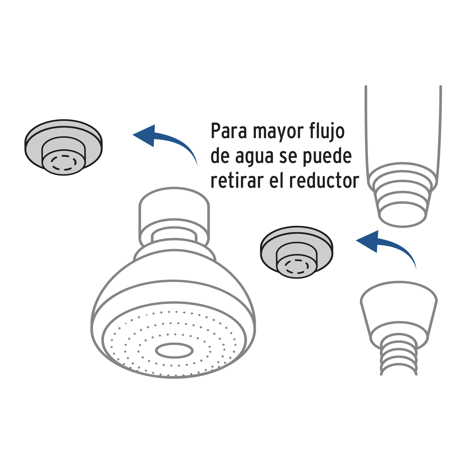 Regadera con extensión tipo teléfono, Aero