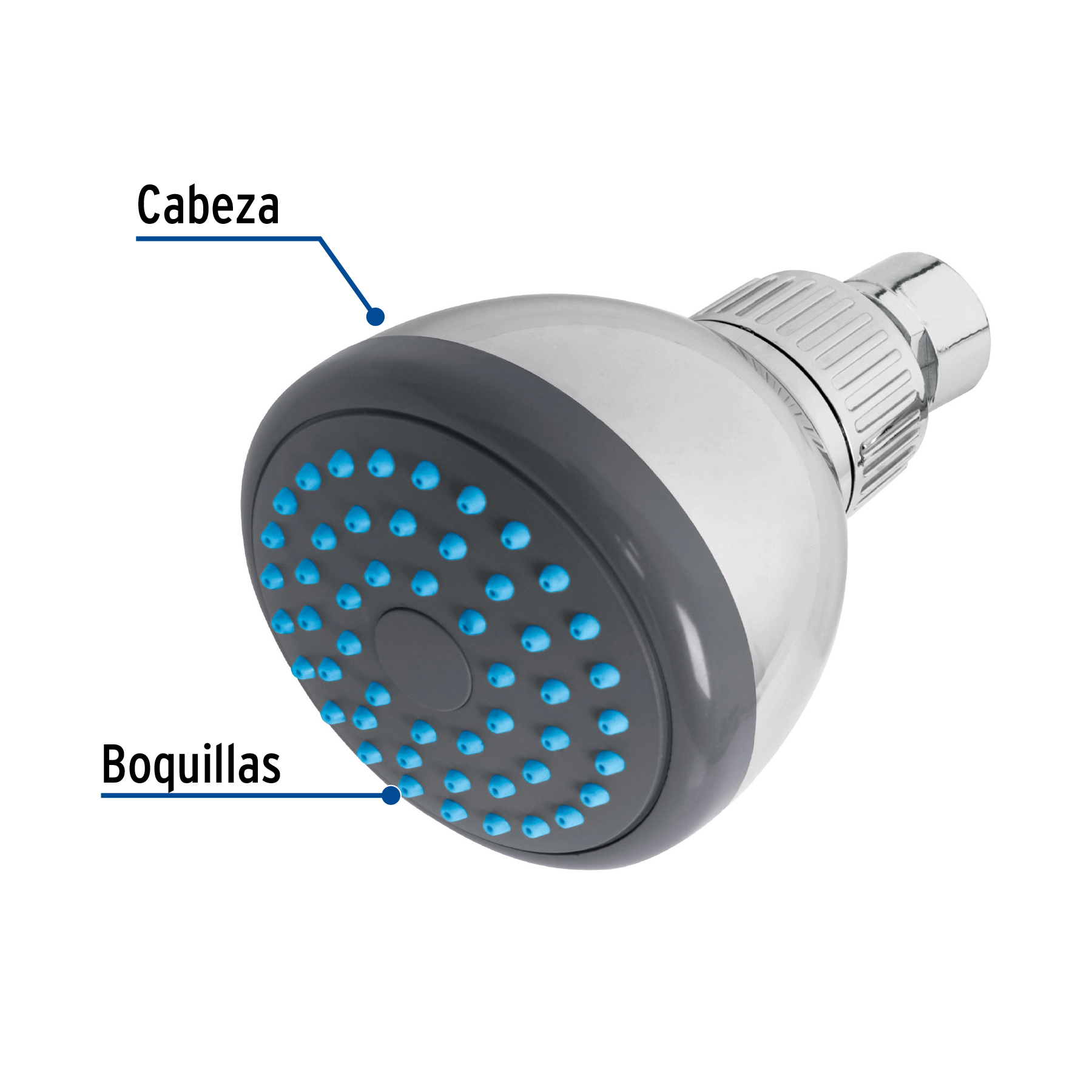 Regadera cabeza ABS, redonda 3", sin brazo, Basic