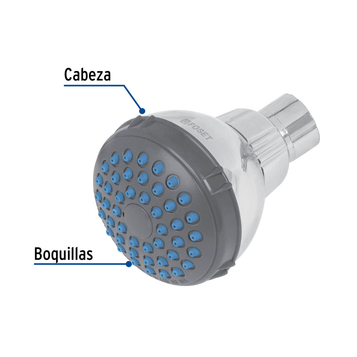 Regadera cabeza ABS, redonda 2-1/2", sin brazo, Basic