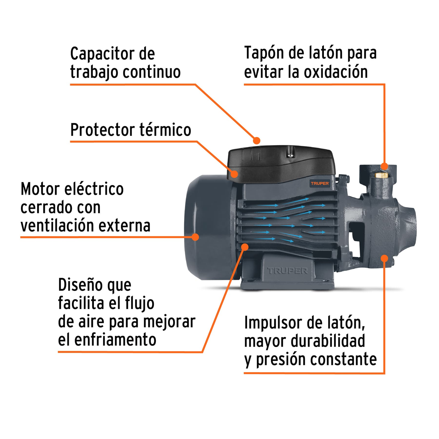 Bomba eléctrica periférica para agua 1/2 Hp
