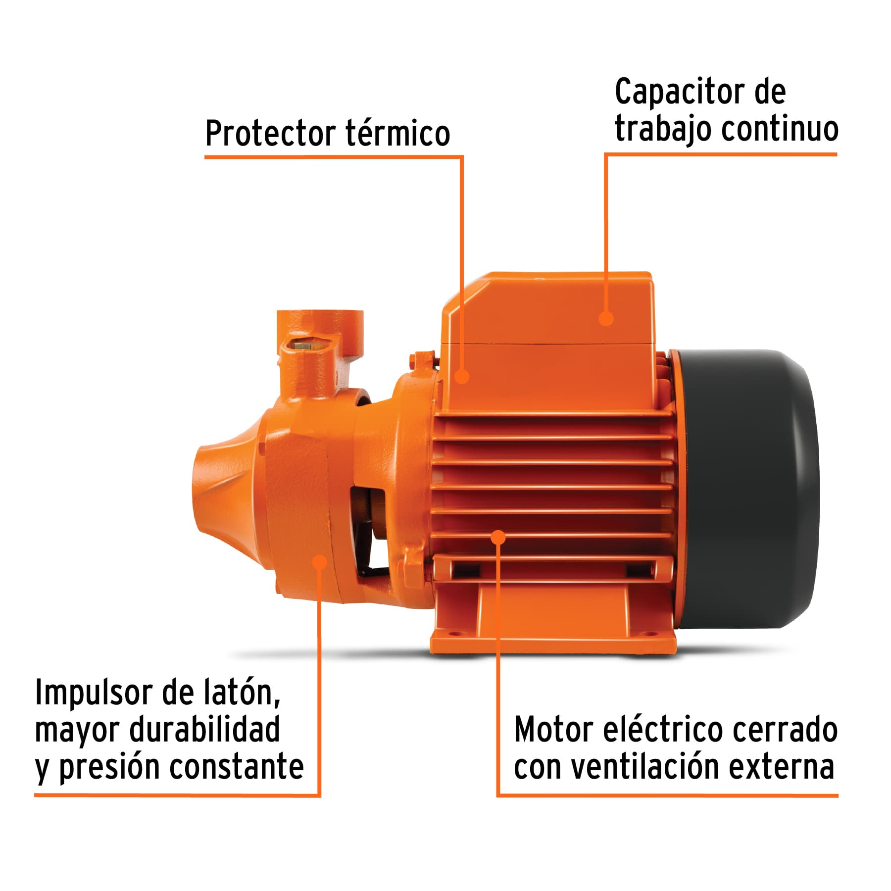 Bomba eléctrica periférica para agua 1/2 HP, Truper Expert