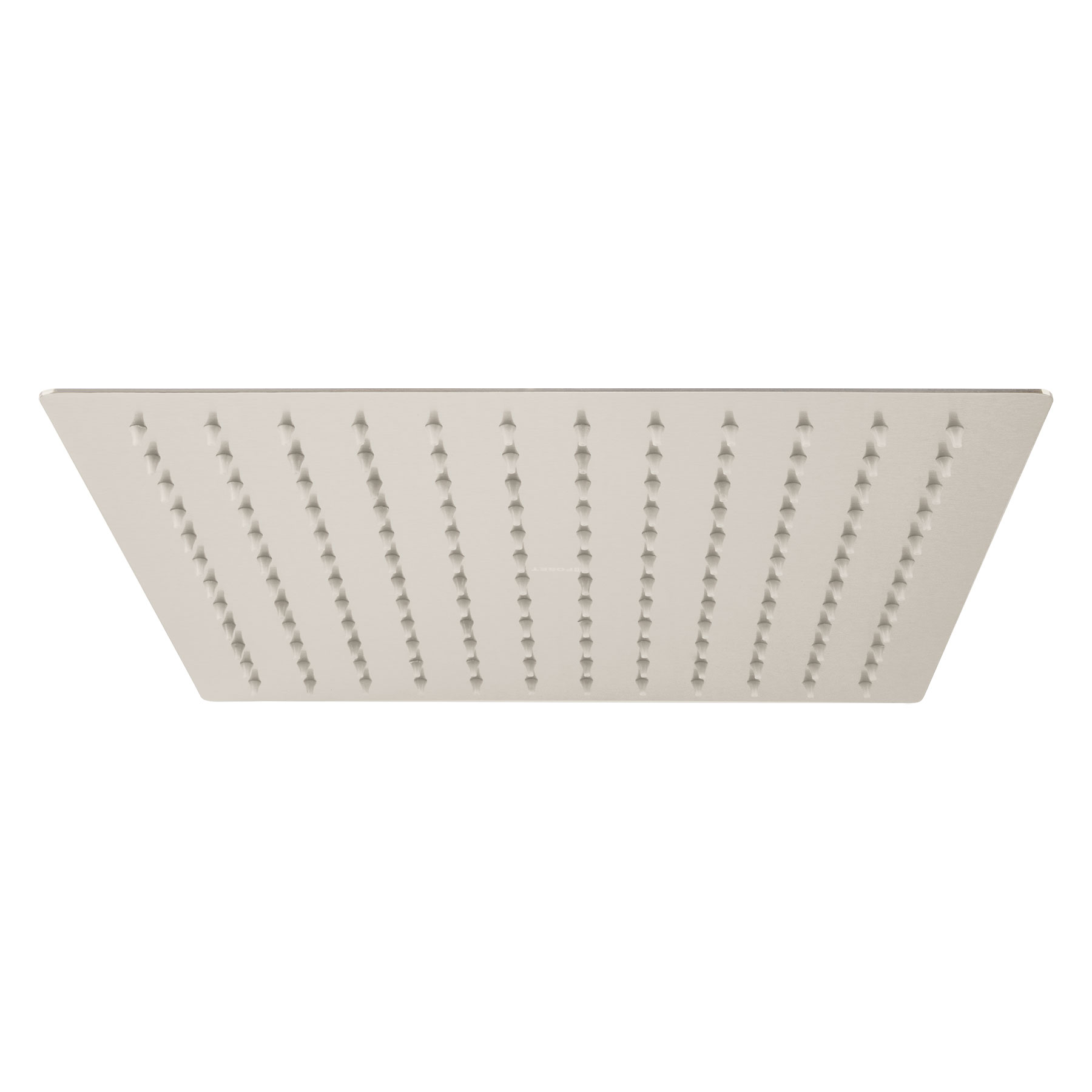 Regadera acero inoxidable, 12", sin brazo, satinado, Riviera