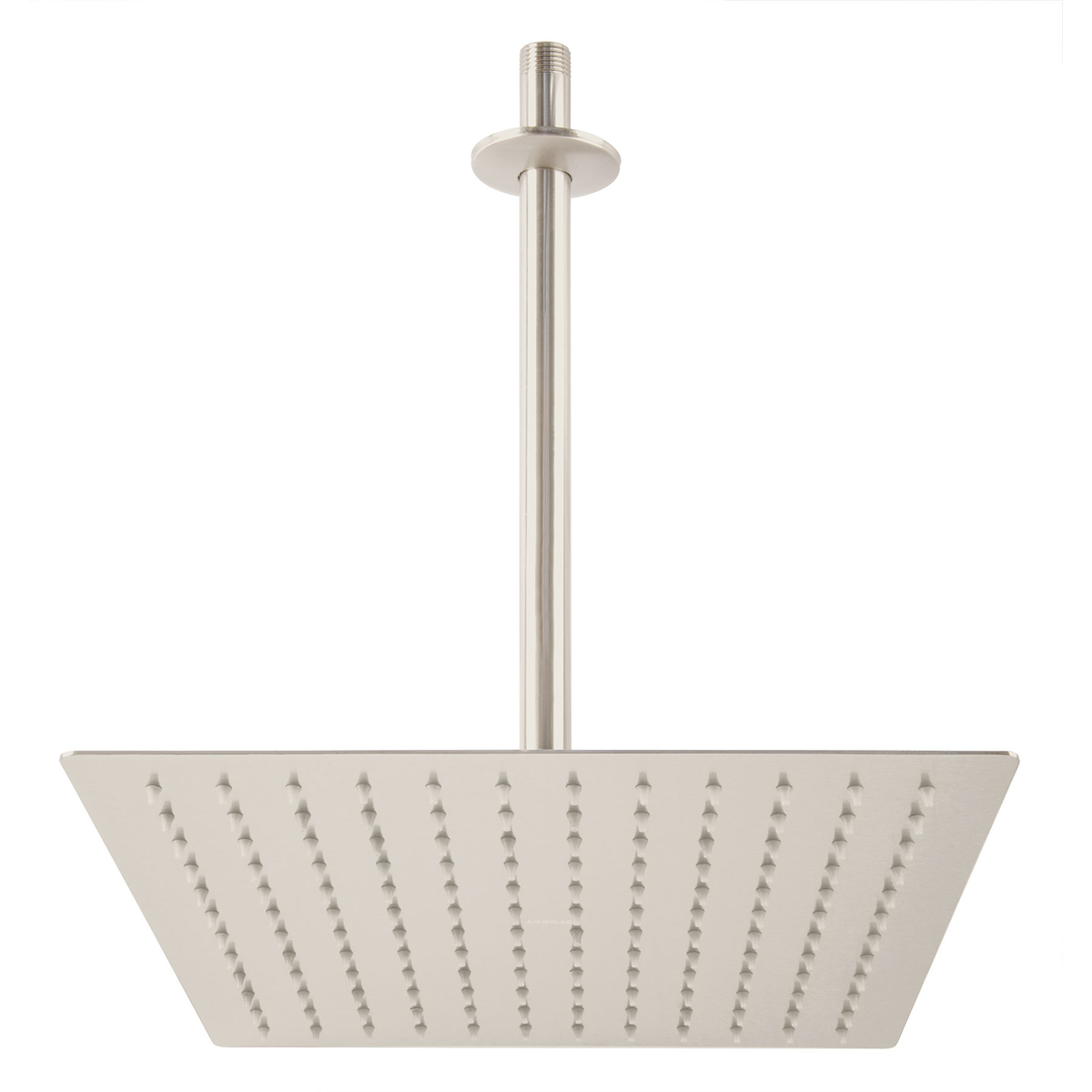 Regadera acero inoxidable, 12", con brazo, satinado, Riviera