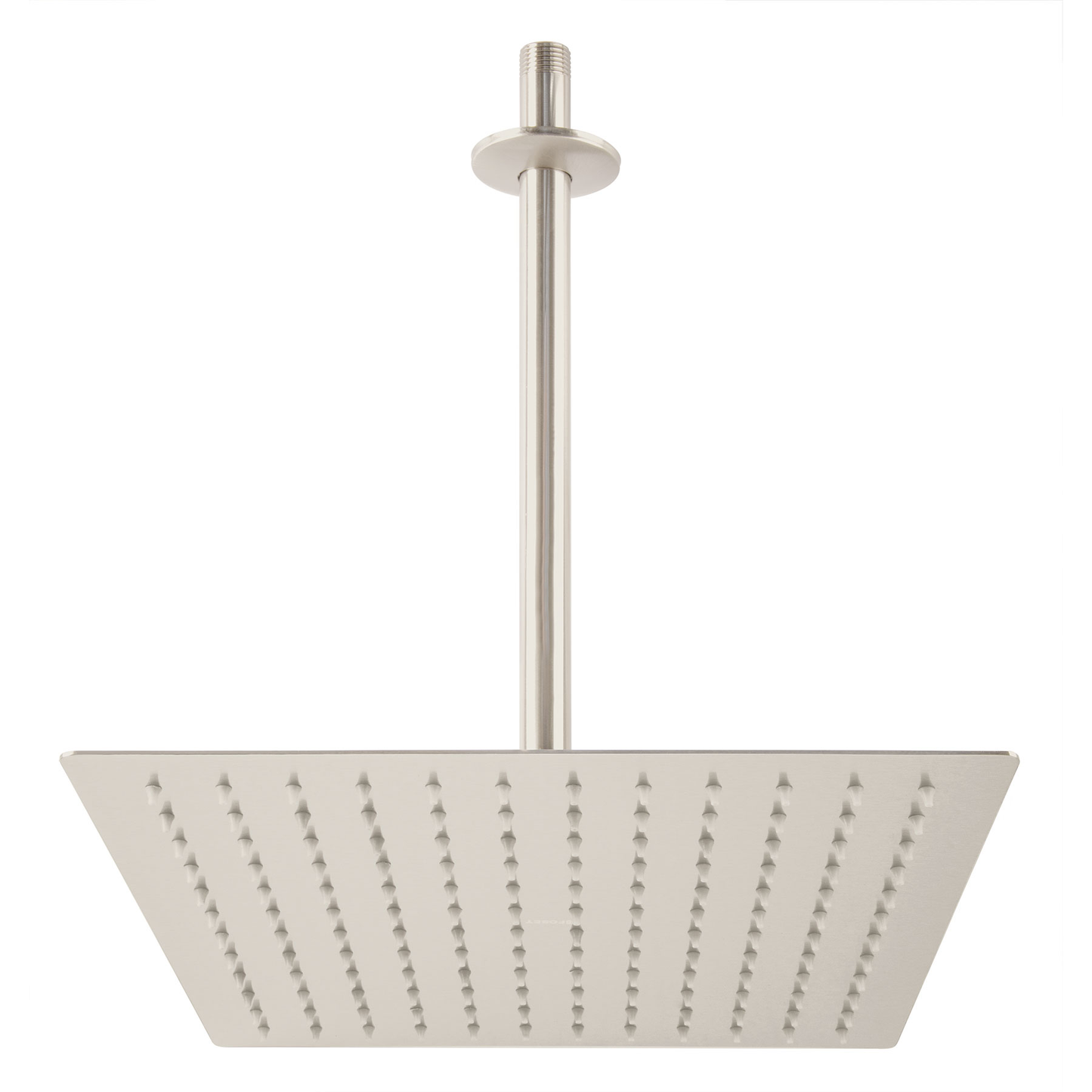 Regadera acero inoxidable, 12", con brazo, satinado, Riviera