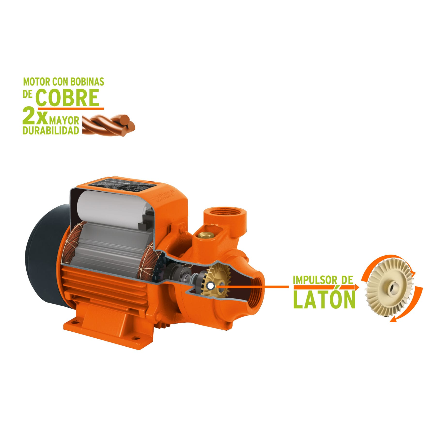 Bomba eléctrica periférica para agua 3/4 HP, Truper Expert
