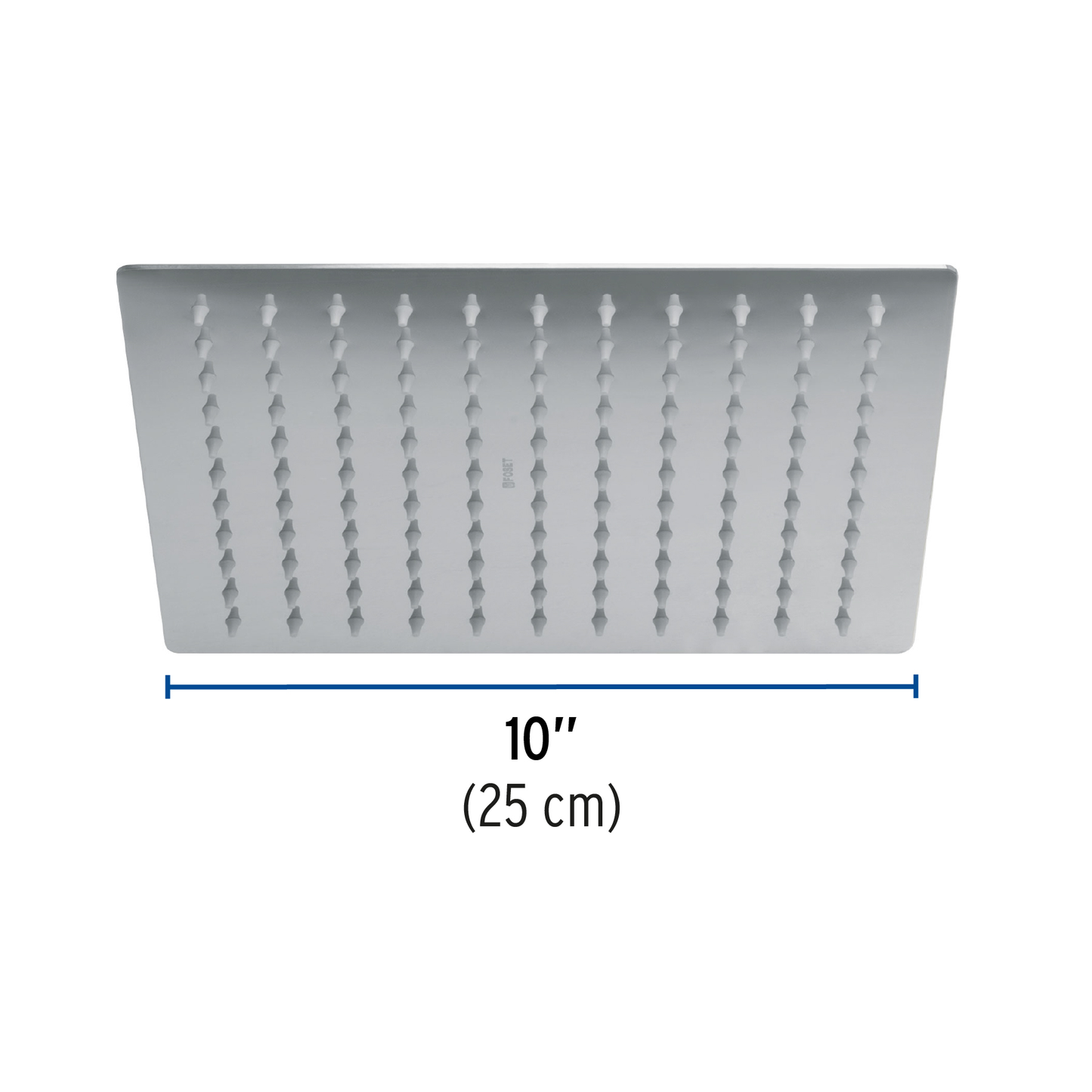 Regadera acero inoxidable, 10", sin brazo, cromado, Riviera