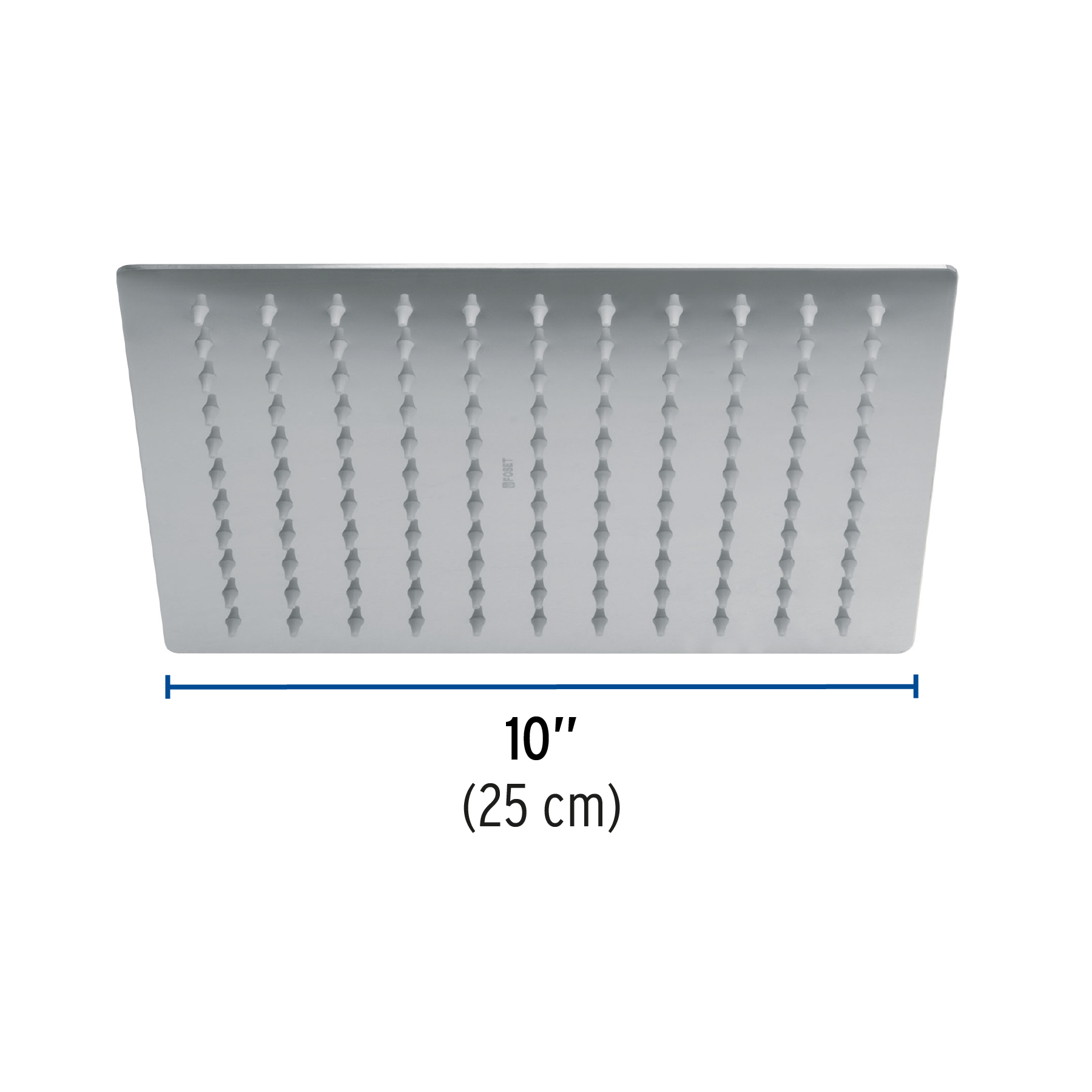 Regadera acero inoxidable, 10", sin brazo, cromado, Riviera