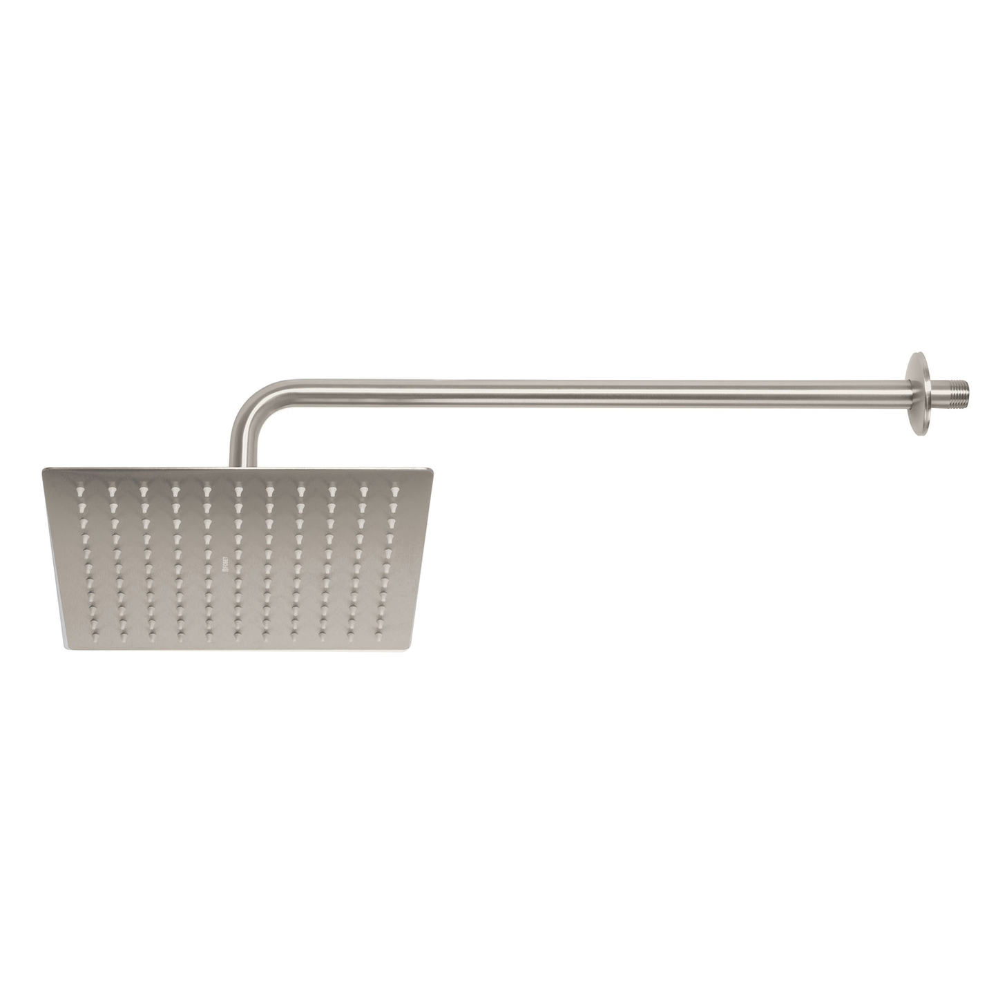 Regadera acero inoxidable, 10", con brazo, satinado, Riviera