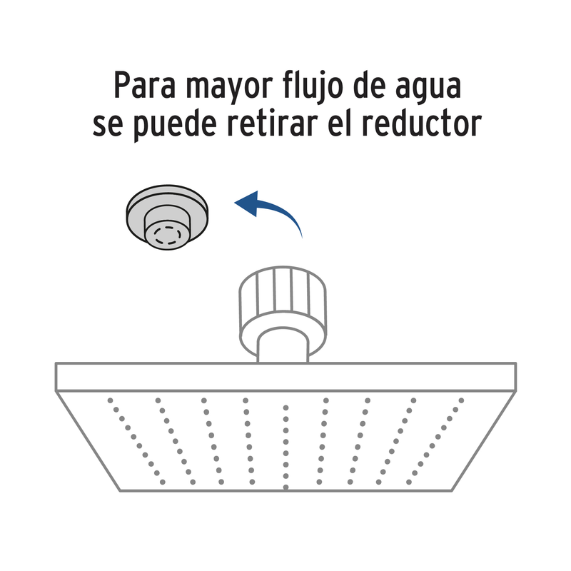 Regadera acero inoxidable, 10", con brazo, satinado, Riviera