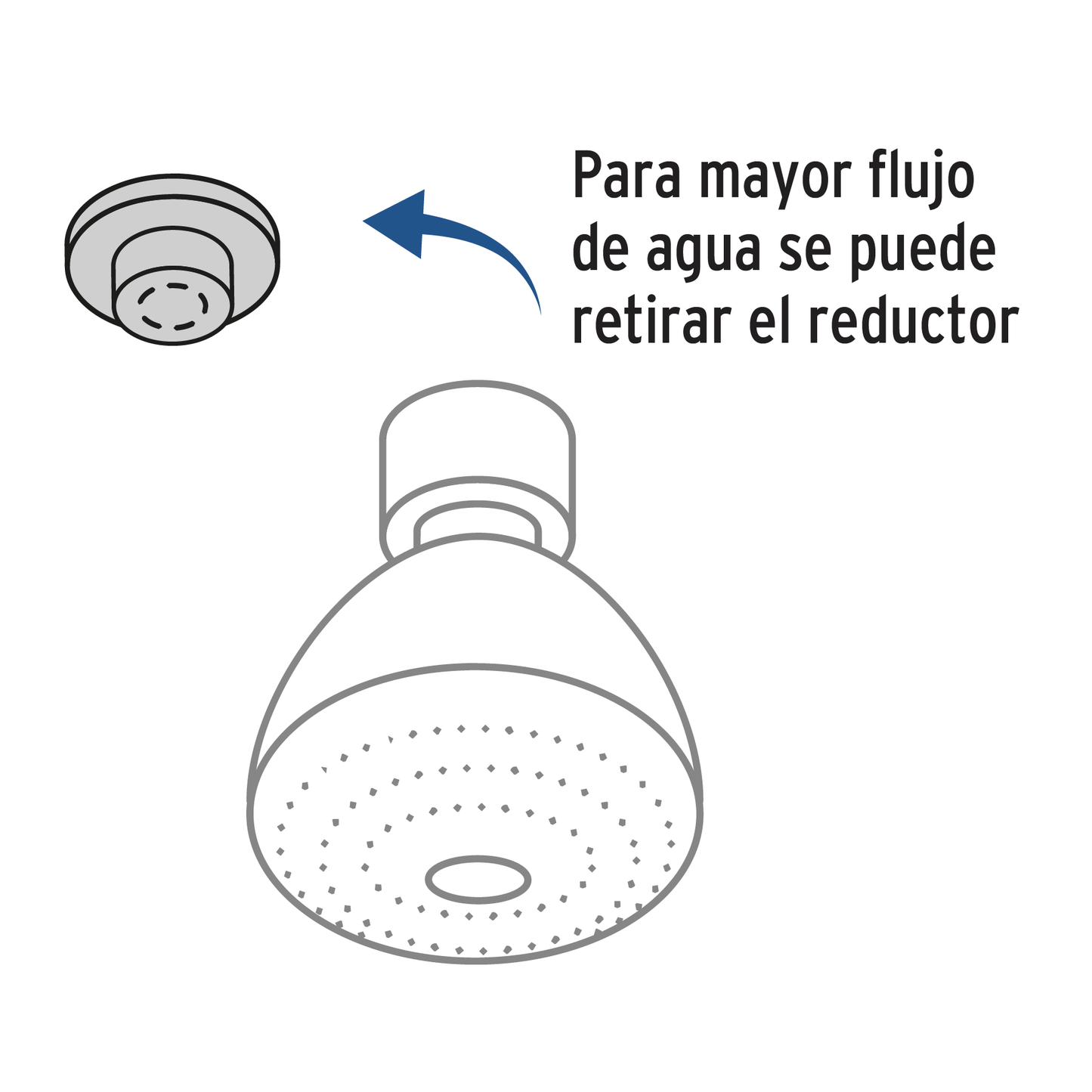 Regadera 3-1/4", sin brazo, Aero