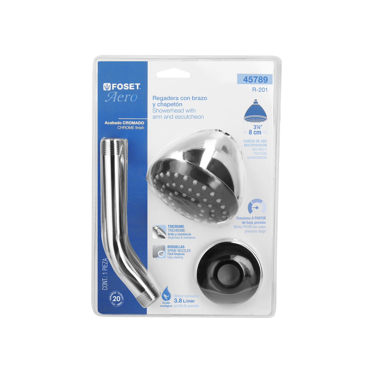 Regadera 3-1/4", Aero