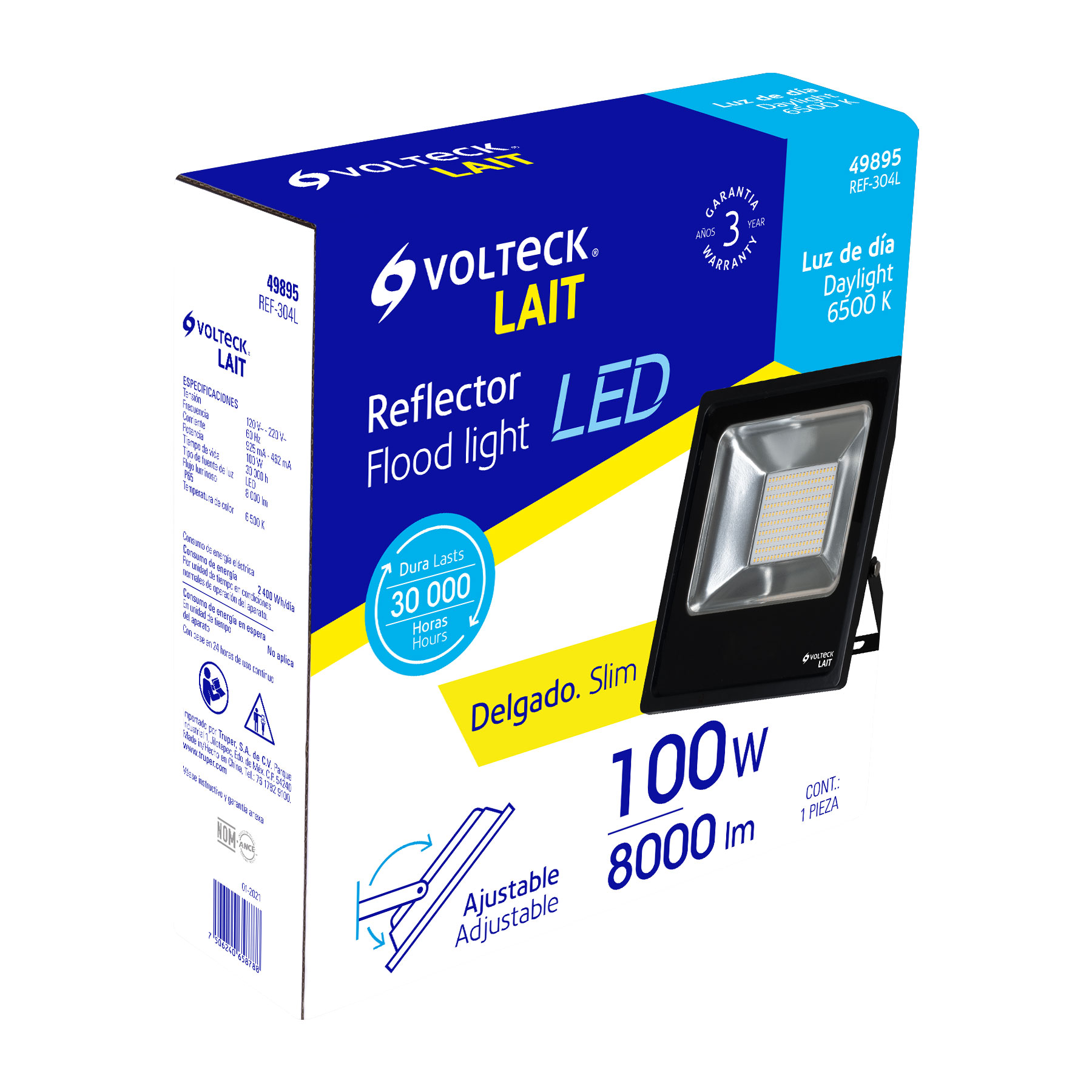 Reflector delgado de LED, alta potencia, 100 W