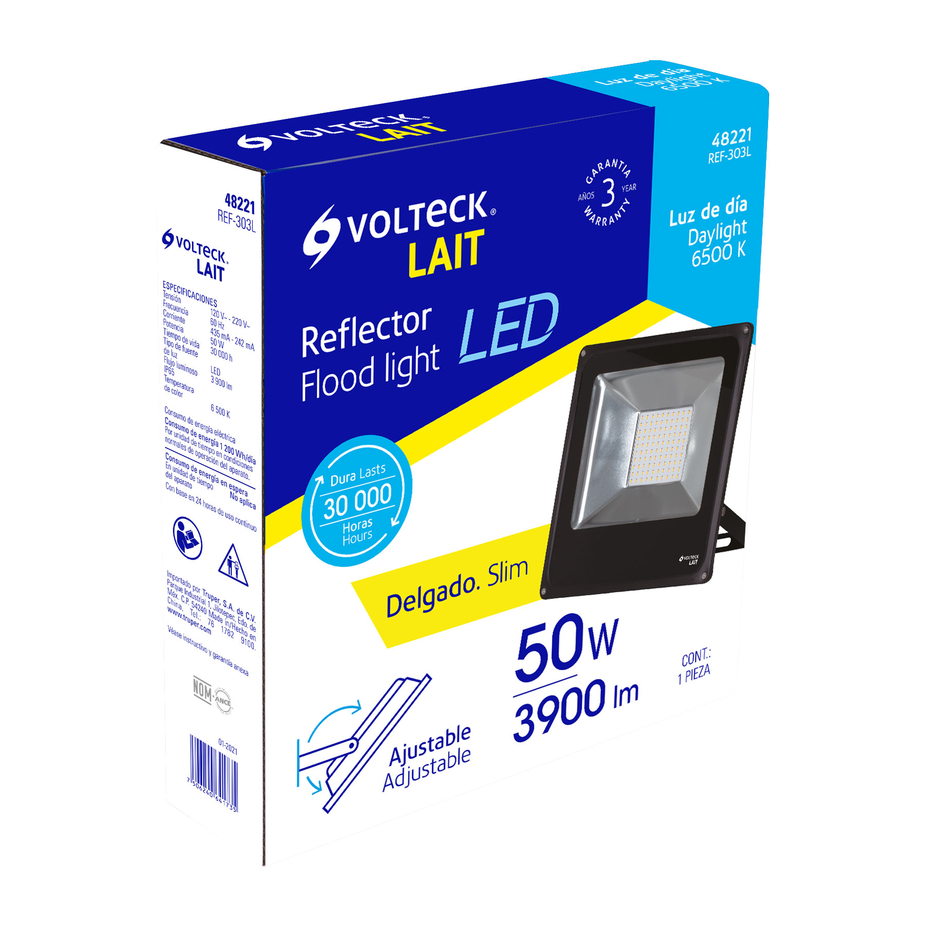 Reflector delgado de LED, 50 W