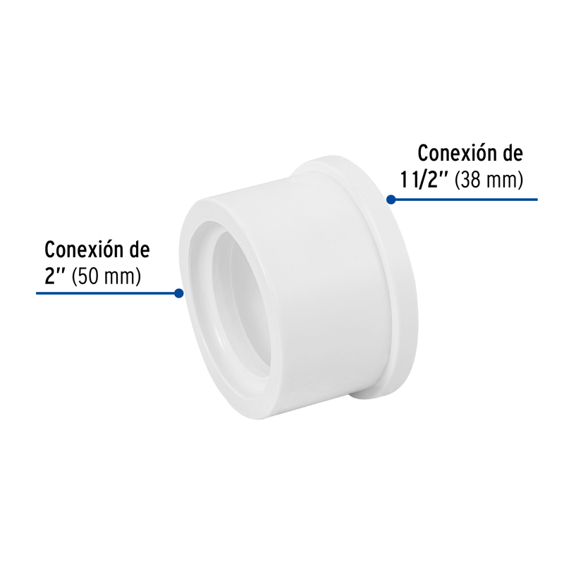 Reducción bushing de PVC 2 x 1-1/2", FOSET
