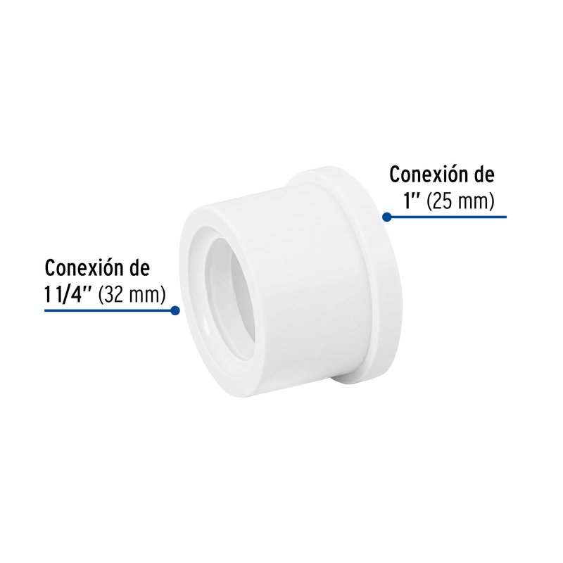 Reducción bushing de PVC 1-1/4 x 1", FOSET