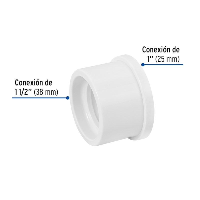 Reducción bushing de PVC 1-1/2 x 1", FOSET