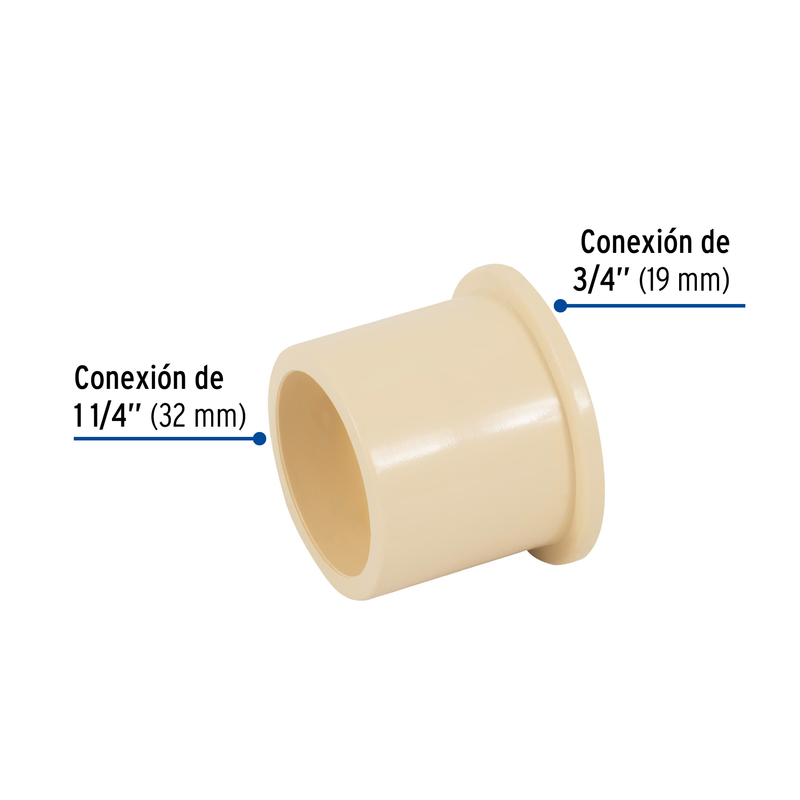 Reducción bushing de CPVC 1-1/4" x 3/4", FOSET
