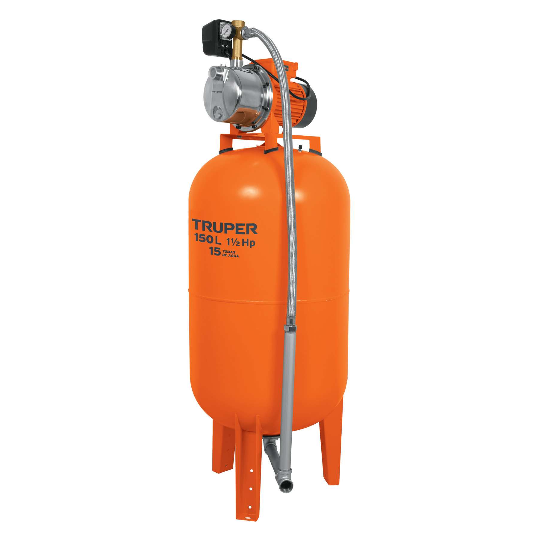 Bomba hidroneumática 1-1/2 HP, 150 litros