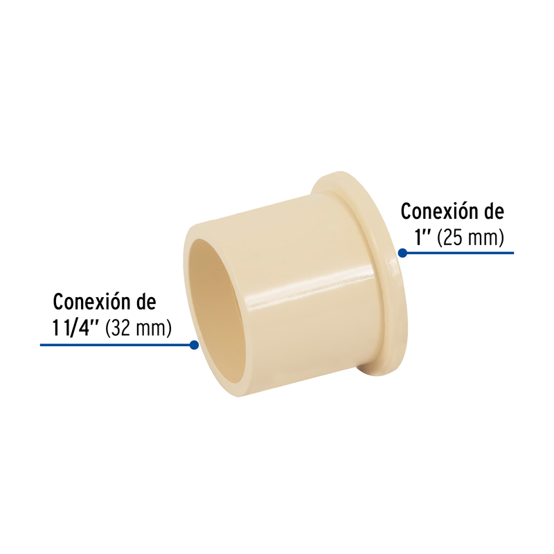 Reducción bushing de CPVC 1-1/4" x 1", FOSET