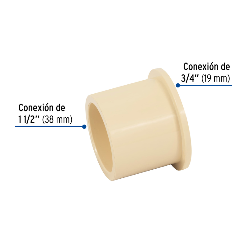 Reducción bushing de CPVC 1-1/2" x 3/4", FOSET