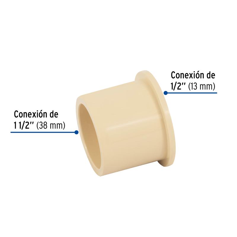 Reducción bushing de CPVC 1-1/2" x 1/2", FOSET