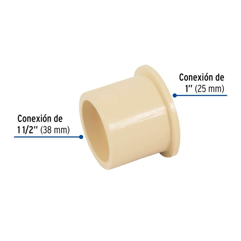 Reducción bushing de CPVC 1-1/2" x 1", FOSET