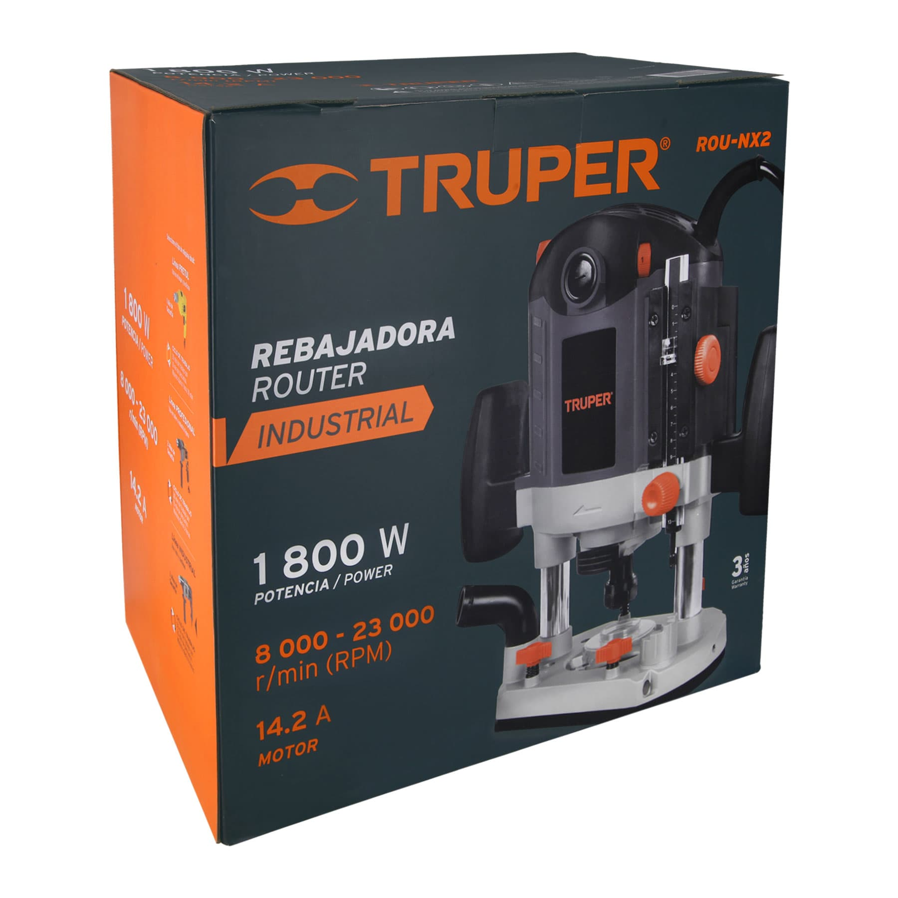 Rebajadora industrial 2-1/2 hp 1800w