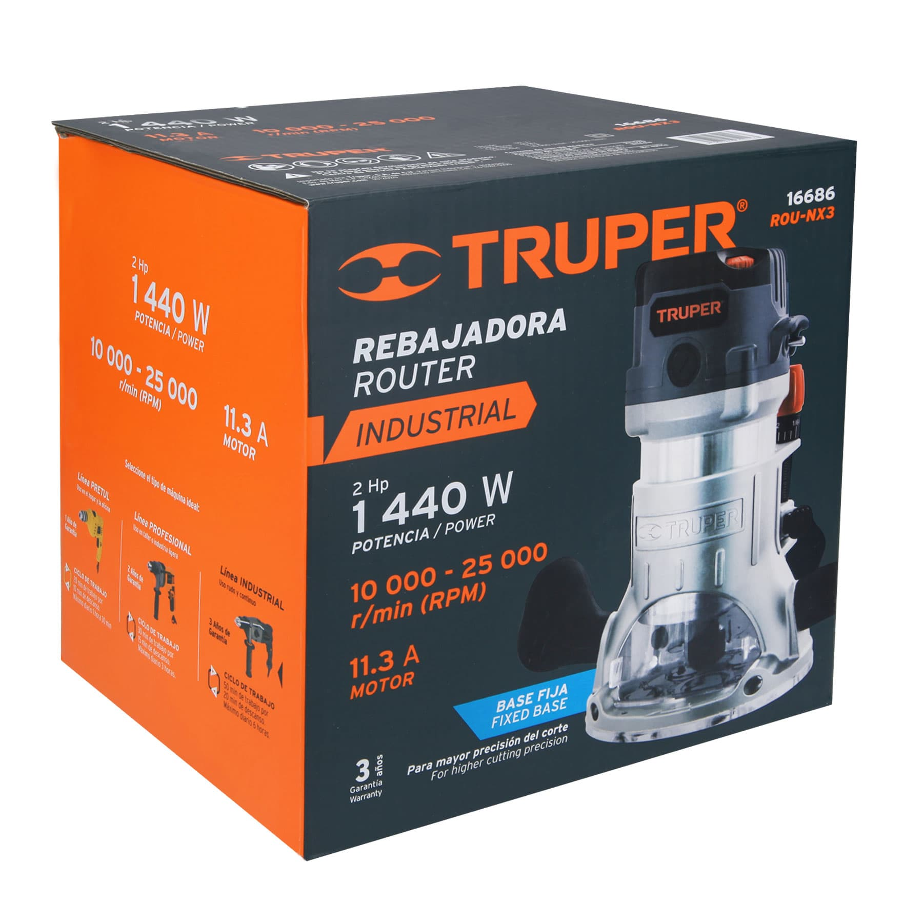 Rebajadora industrial 2 HP 1440w