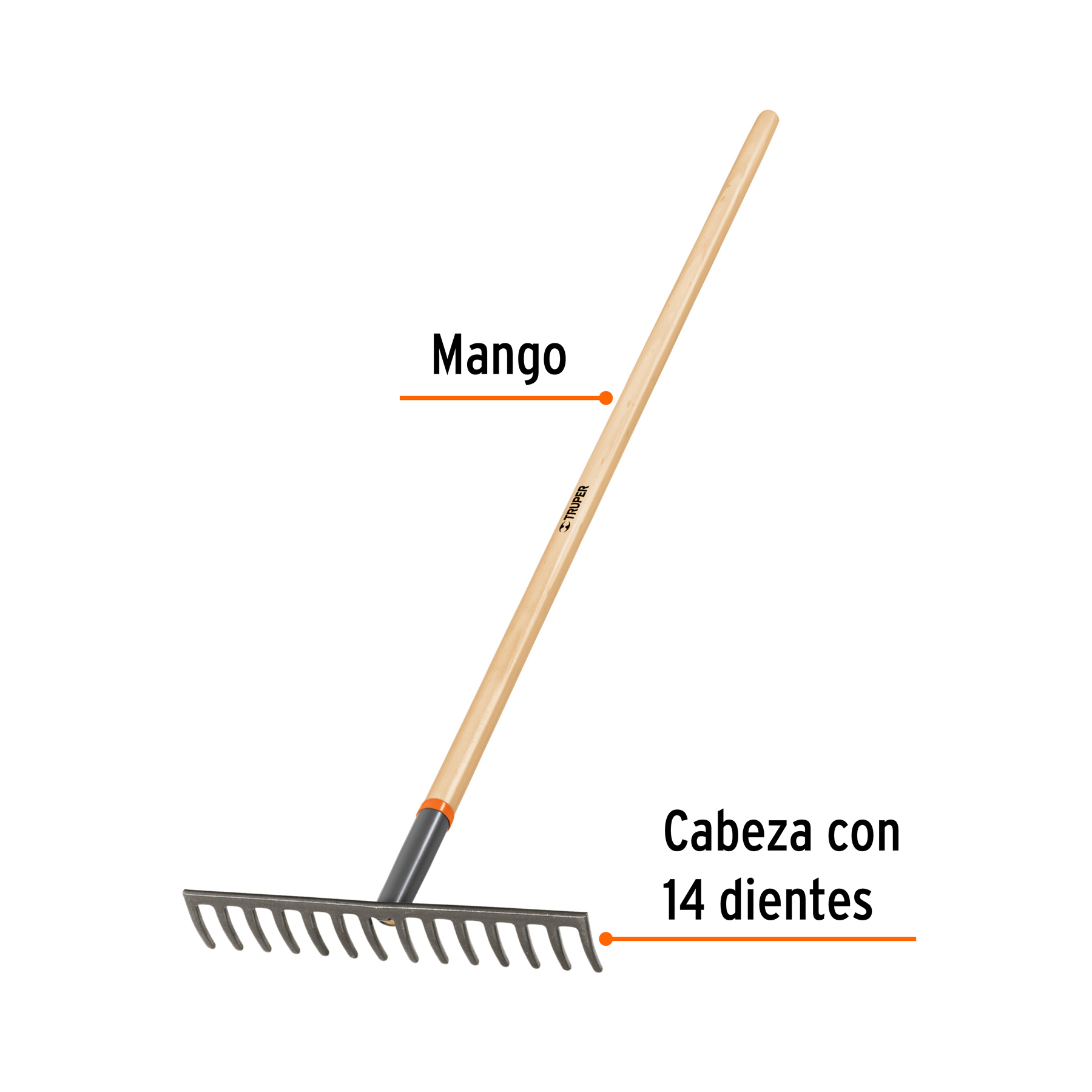 Rastrillo recto, 14 dientes