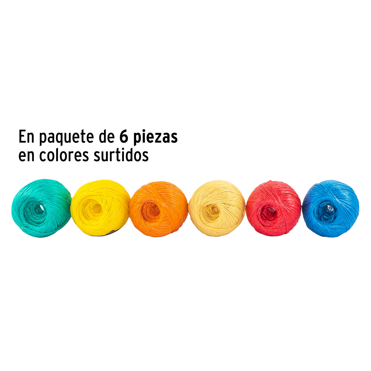 Rafia colores surtidos, calibre 2.2 g/m, 900 g