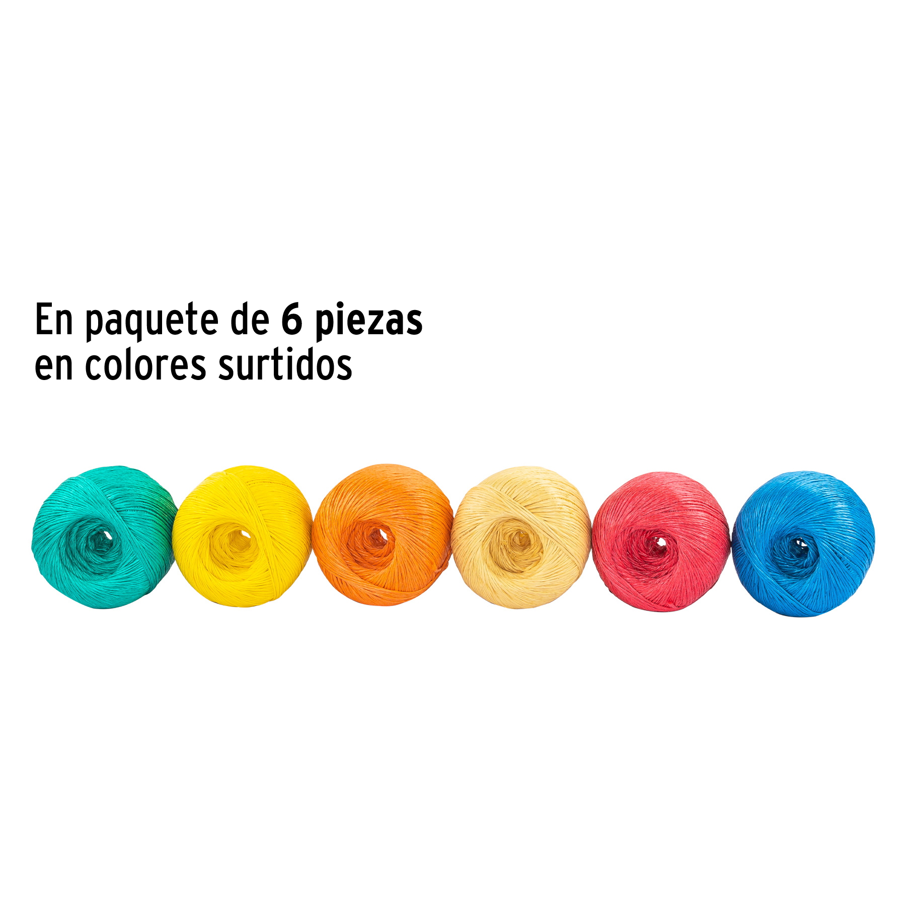 Rafia colores surtidos, calibre 2.2 g/m, 500 g