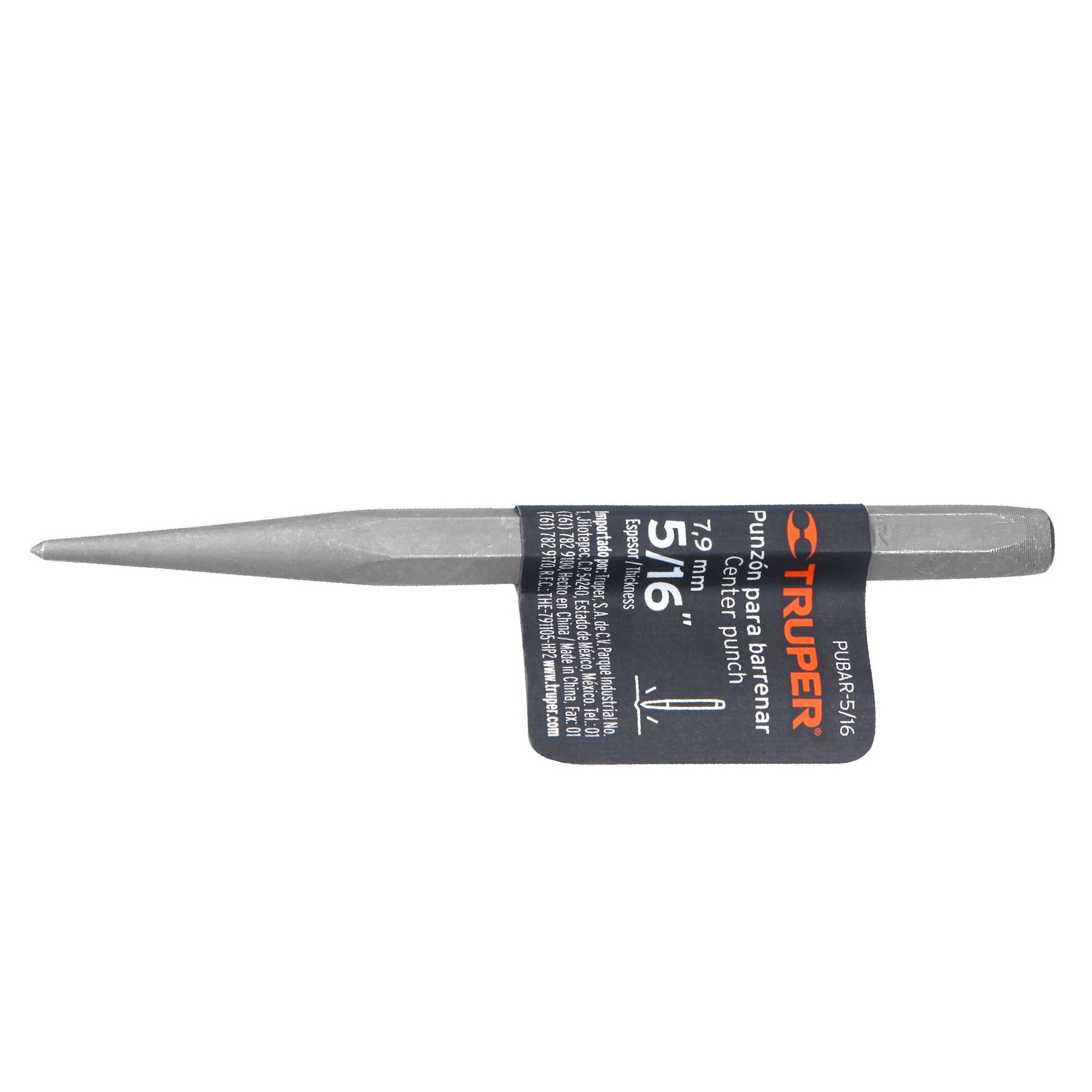 Punzón 5/16" para barrenar, largo 4-5/8"