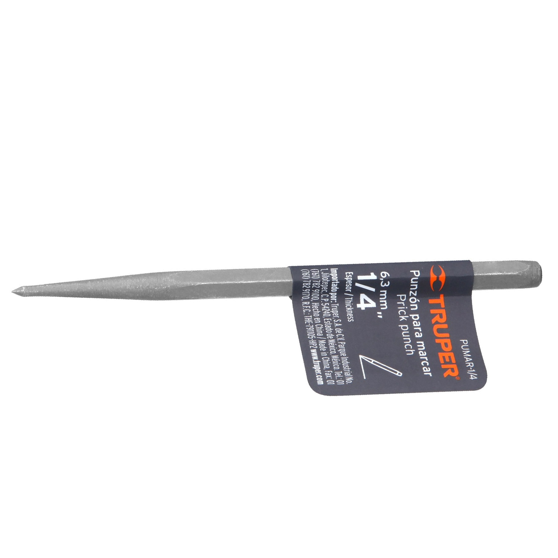 Punzón 1/4" para marcar, largo 4-3/4"