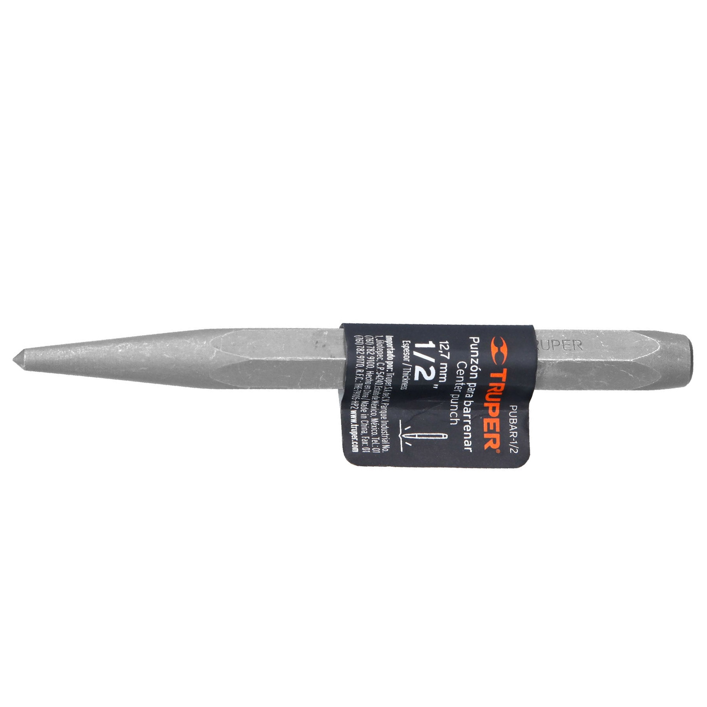 Punzon 1/2" para barrenar, largo 5-1/2"