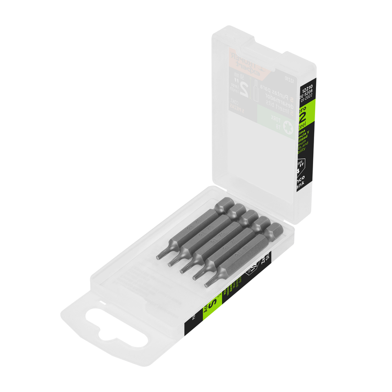 Puntas para desarmador Torx T8, 2", 5 piezas