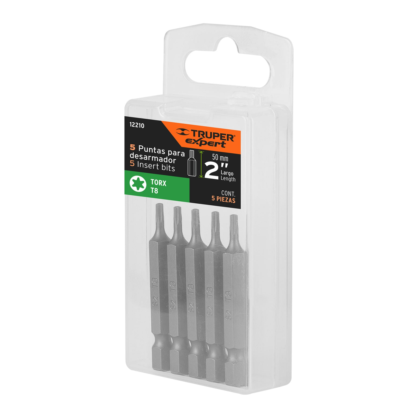 Puntas para desarmador Torx T8, 2", 5 piezas