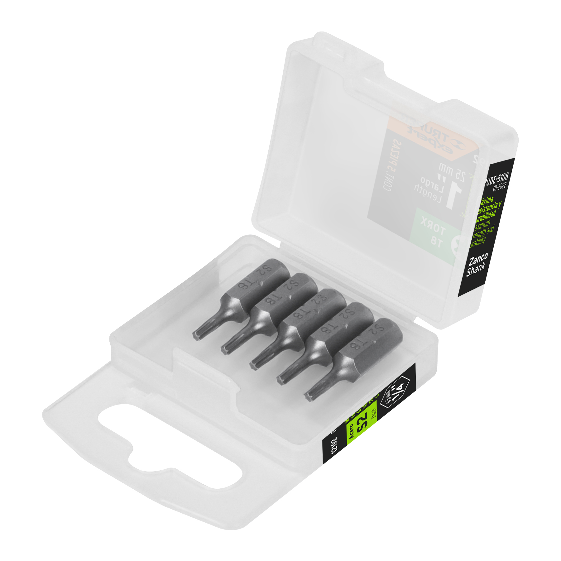 Puntas para desarmador Torx T8, 1", 5 piezas